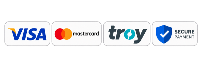 Visa, Mastercard, TROY ve güvenli ödeme
